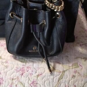 Michael Kors Black Mini Bag with Gold Details